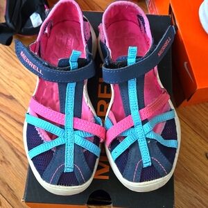 Merrell girls Kids Sandals - Pink, Blue, and Navy water shoe